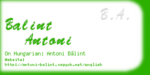 balint antoni business card